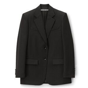 Alexander Wang Embroidered Logo Single-Breasted Wool Blazer